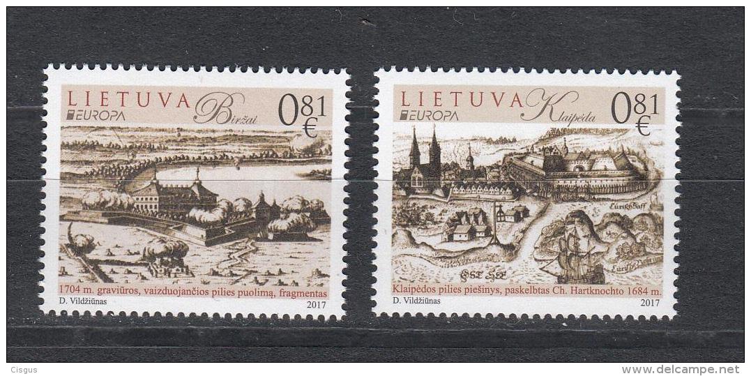 Lietuva Litauen 2017 MNH ** Mi. Nr.  1250-51 Litauen Europe Stamps Set Castle - Lithuania