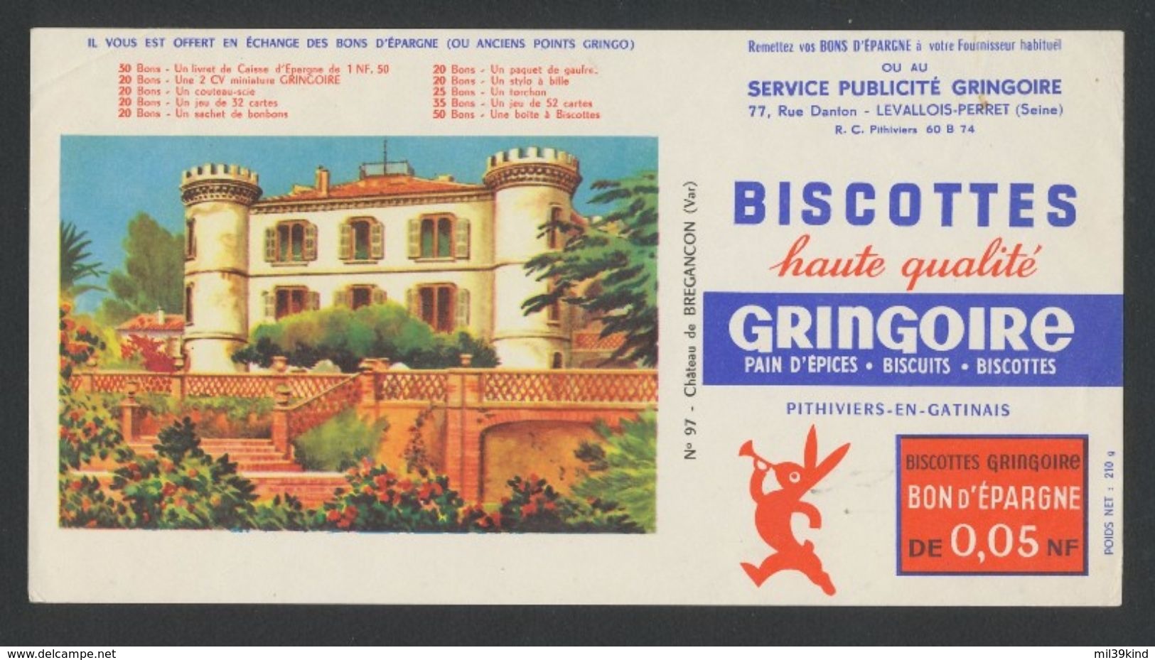 Buvard - BISCOTTES GRINGOIRE - Bon D'epargne - G