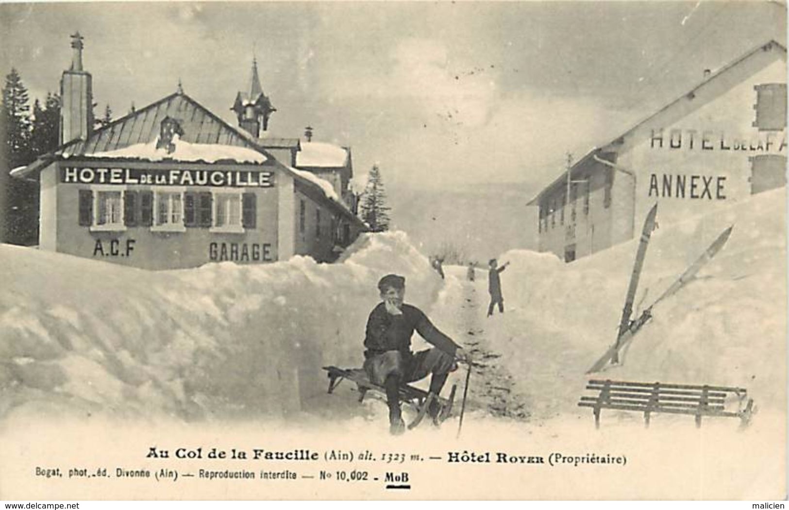 - Dpts Div.-ref-PP325- Ain - Col De La Faucille - Hotel De La Faucille Royer Et Son Annexe - Lugeur -lugeurs - Luge -ski - Non Classés