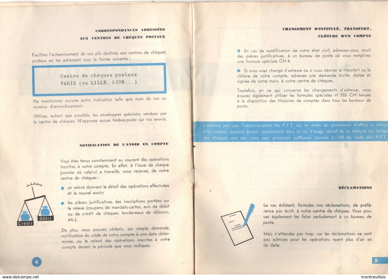 Comment Utiliser Votre Compte Courant Postal, 39 Pages, De 1962, Chèques Postaux - Management