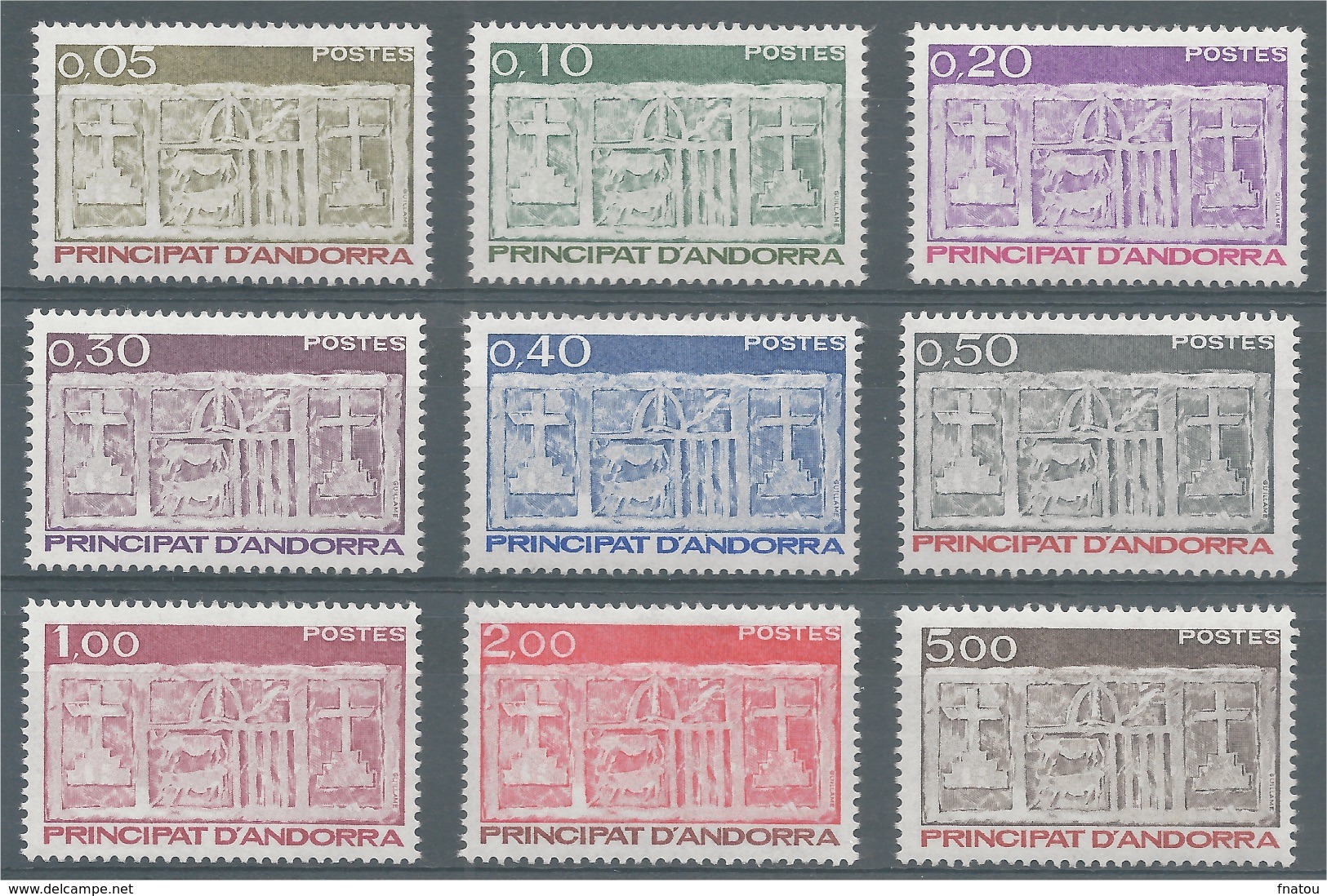 Andorra (French Adm.), Primitive écu Of The Valleys, 1983, MNH VF  Complete Set Of 9 - Neufs