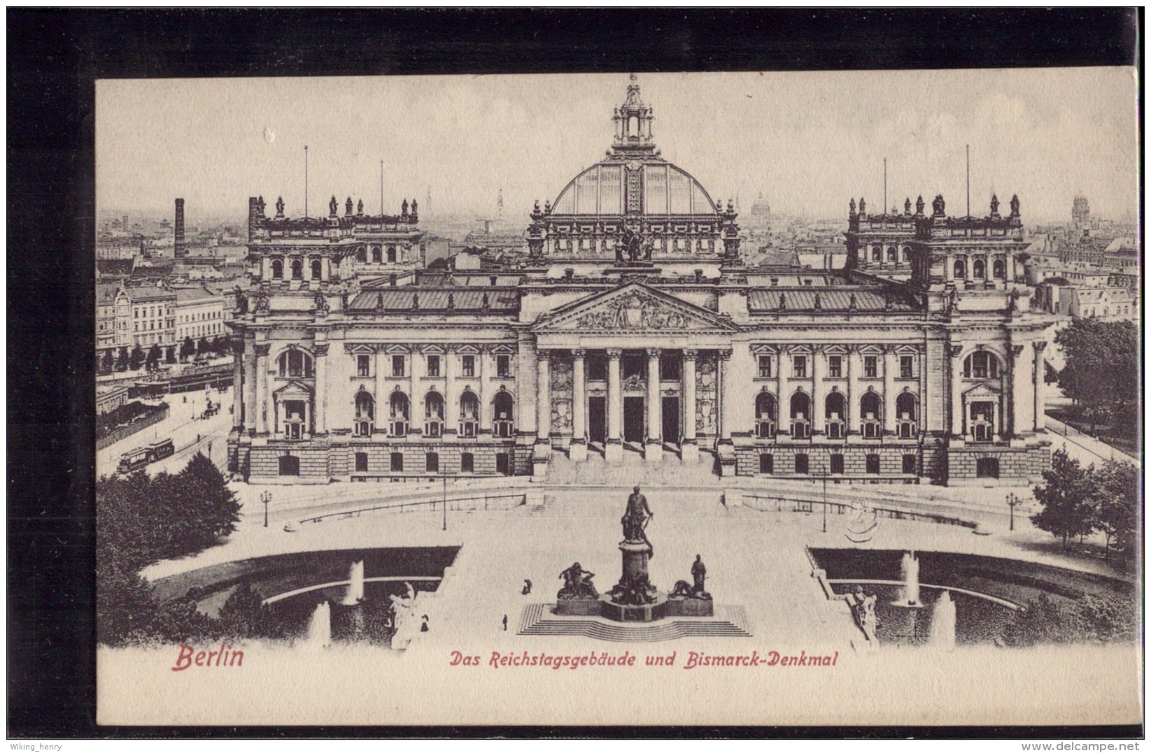 Berlin - S/w Reichstagsgebäude Und Bismarck Denkmal - Dierentuin