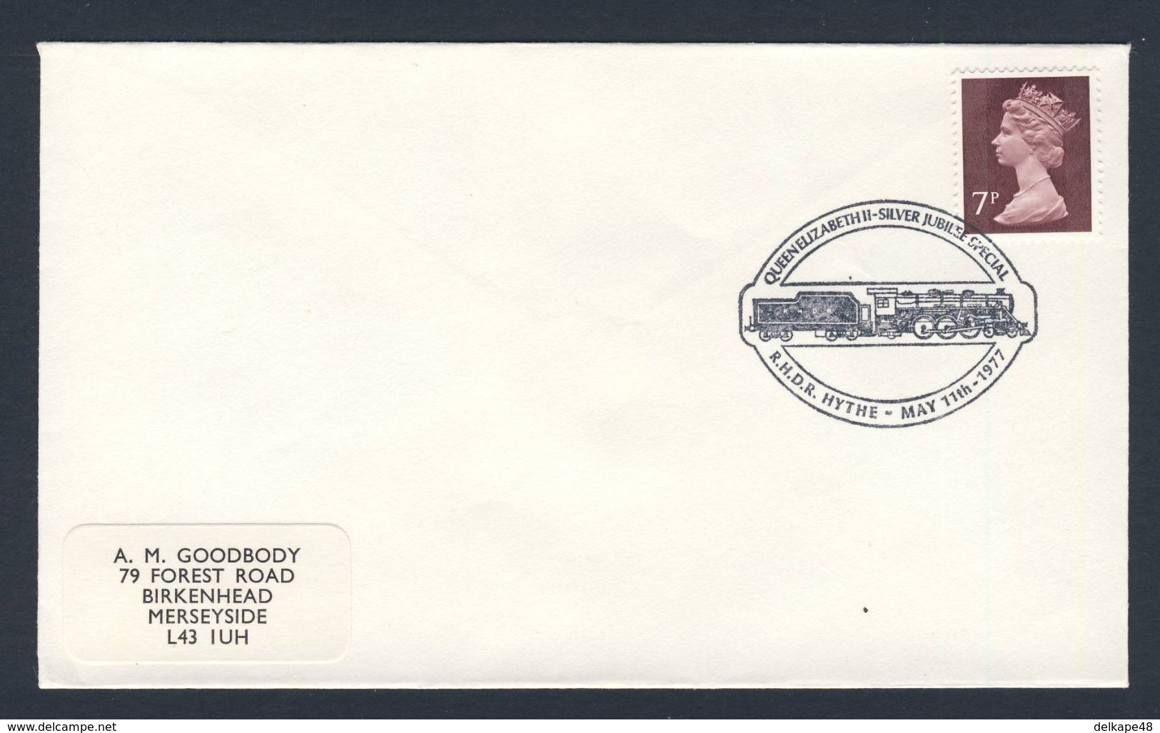 Great Britain 1977 Cover / Brief - Queen Elizabeth II - Silver Jubilee Special - R.H.D.R. Hyte / Eisenbahn - Treni