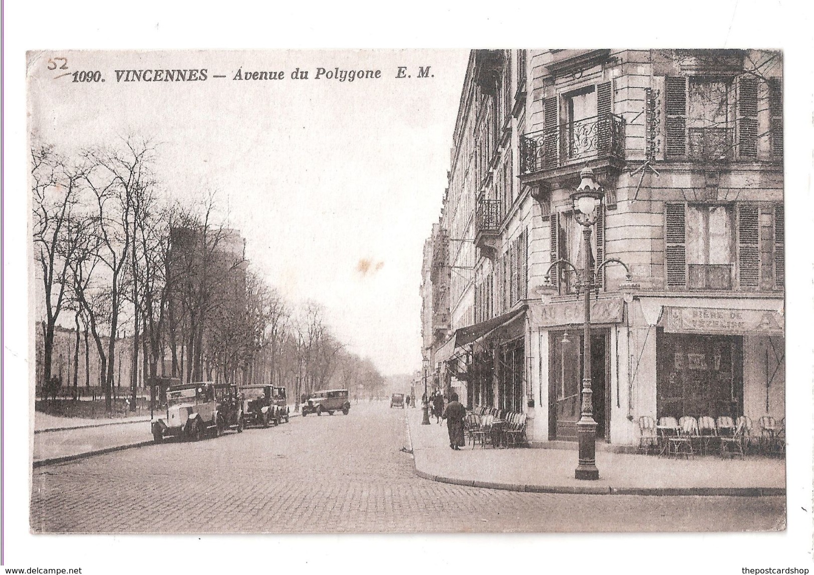 CPA 94 VINCENNES Avenue Du Polygone E.M. 1090 RARE USED AVEC TIMBRE 1932 AUTOS TAXI - Vincennes