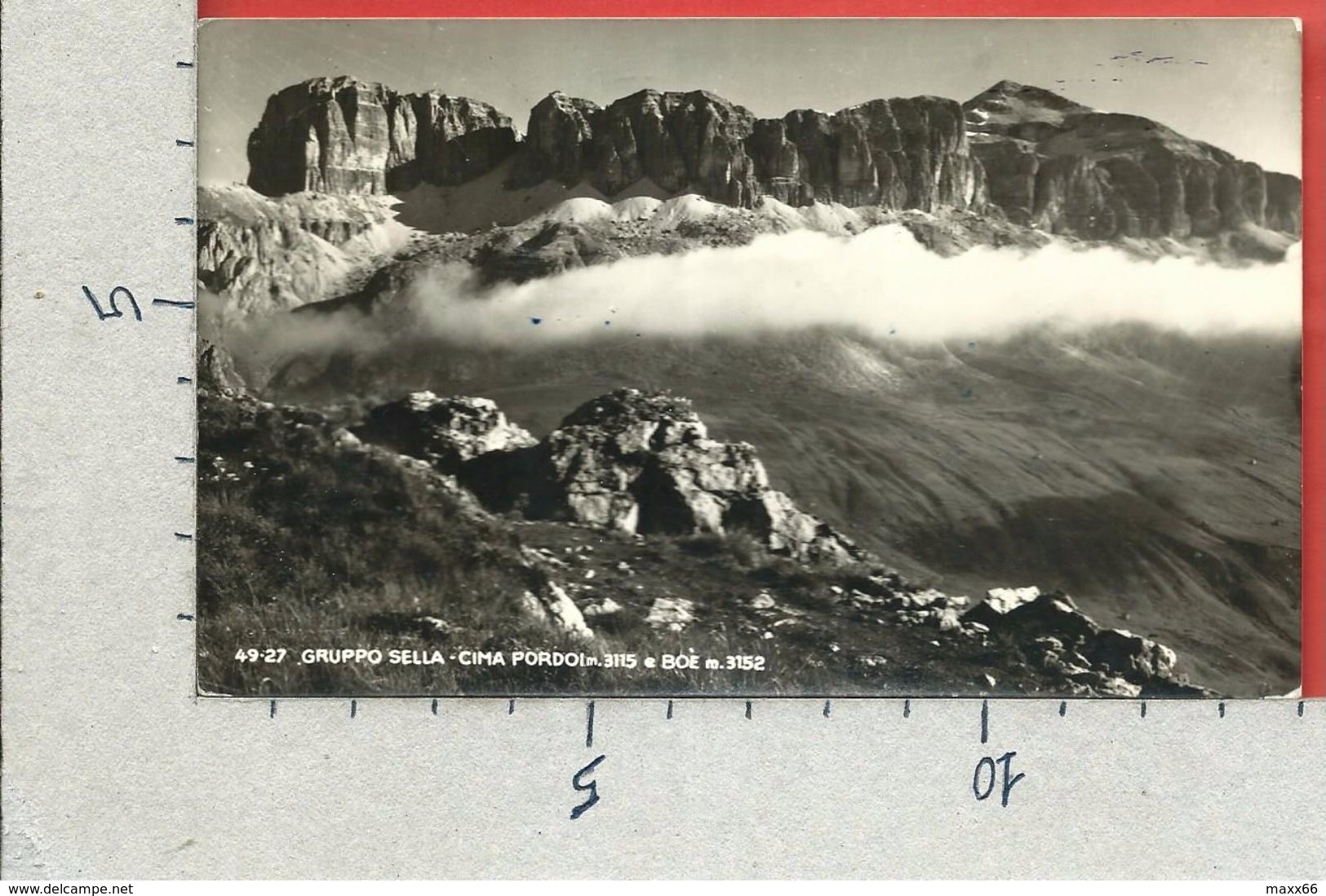 CARTOLINA VG ITALIA - GRUPPO SELLA (TN) - Cima Pordoi E Boe - 9 X 14 - ANN. 1951 - Trento