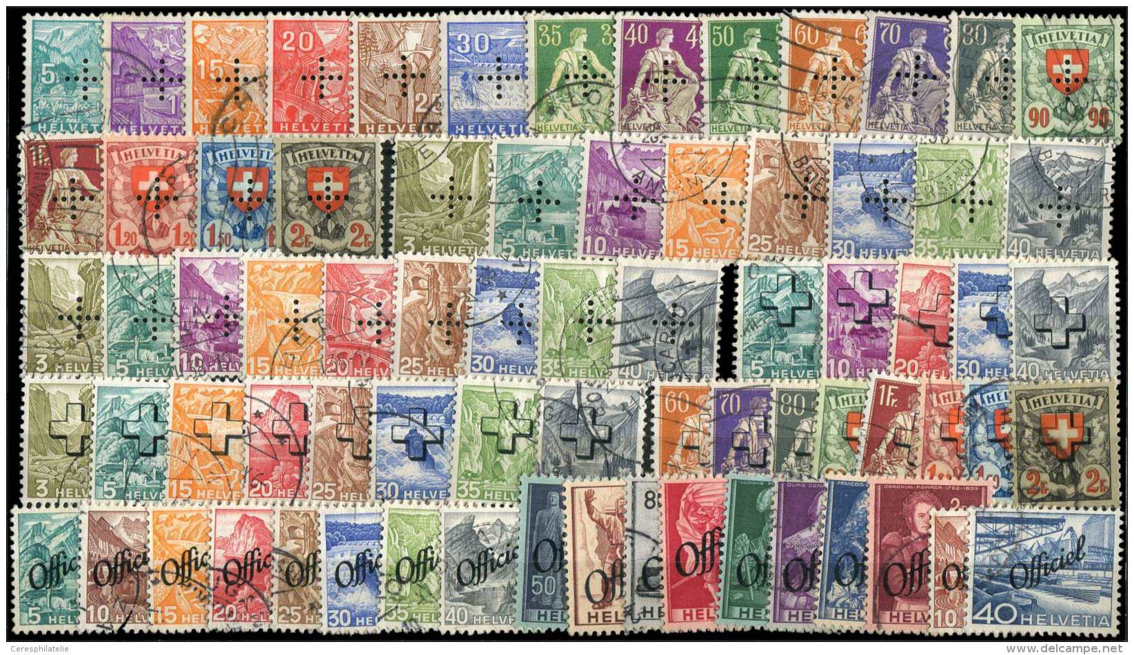 Suisse, Service, Lot D'obl. Entre 1935 Et 1950, TB, Cote SBK 1352 FS - Autres & Non Classés