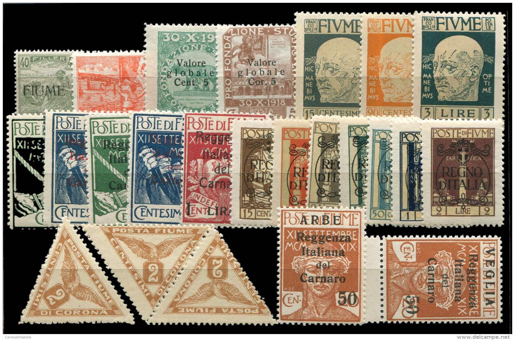 Italie, Fiume, Petit Lot De 24 Ex. Diff&eacute;rents, TB, Cote Sassone - Sonstige & Ohne Zuordnung