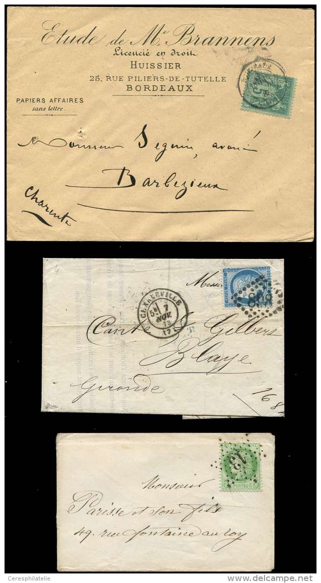 Lot De 5 Lettres Affr. C&eacute;r&egrave;s De 1871 Ou Sage, TB - Sonstige & Ohne Zuordnung