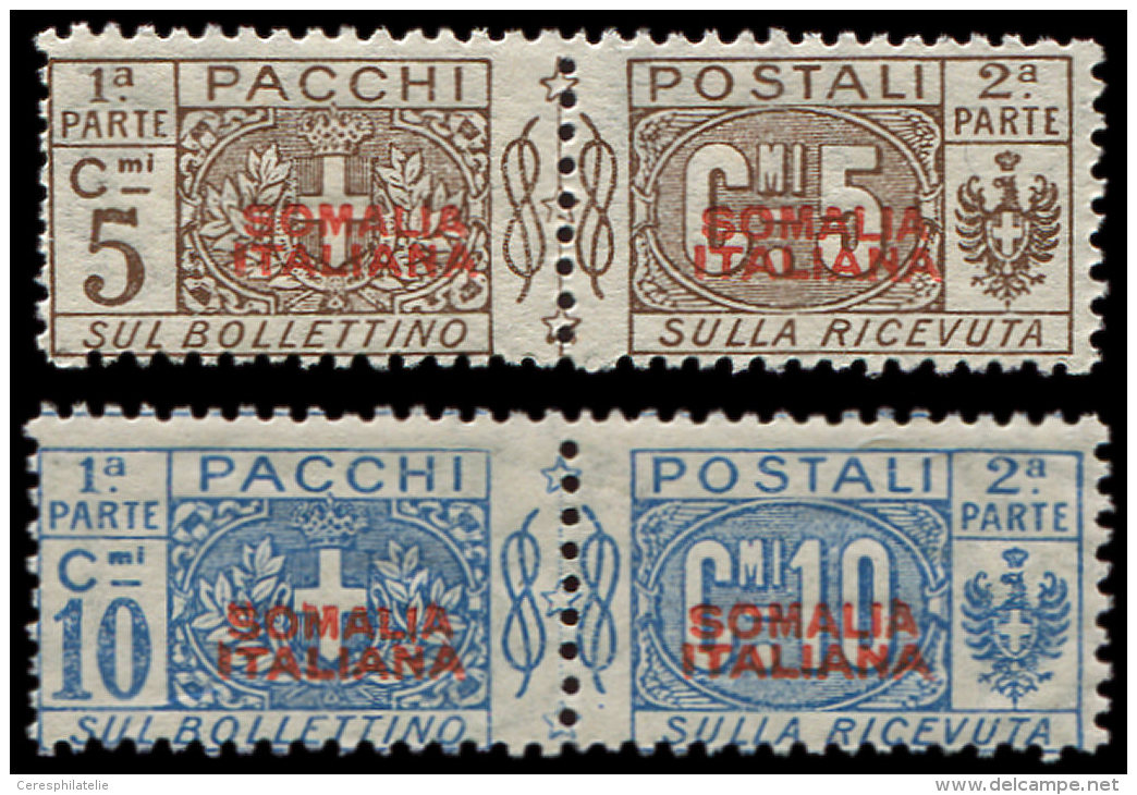 SOMALILAND Colis Px 37A/B : 5c. Et 10c., NON EMIS, Sassone N&deg;43/44, TB - Sonstige & Ohne Zuordnung