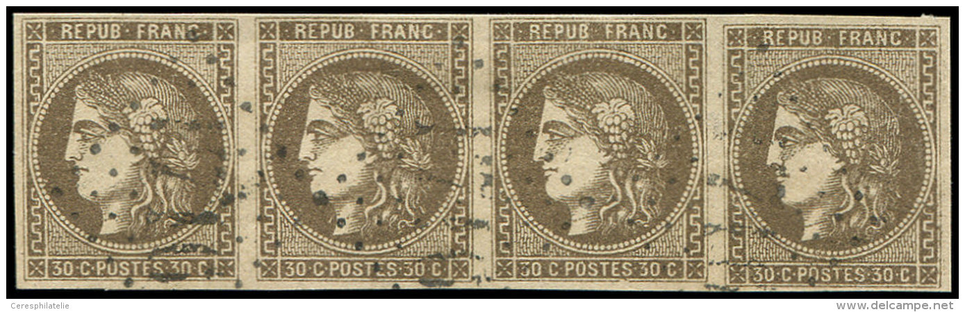 47   30c. Brun, BANDE De 4 Obl. GC 1716, Pos. 13-15 Et 11, TB - Other & Unclassified