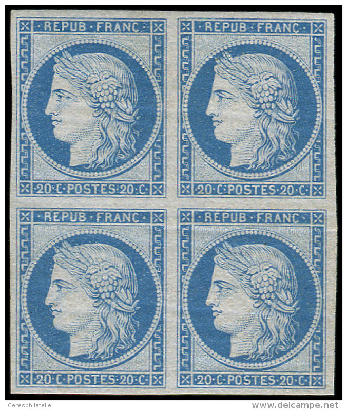 R37f 20c. Bleu Clair, GRANET, BLOC De 4, TB - Other & Unclassified