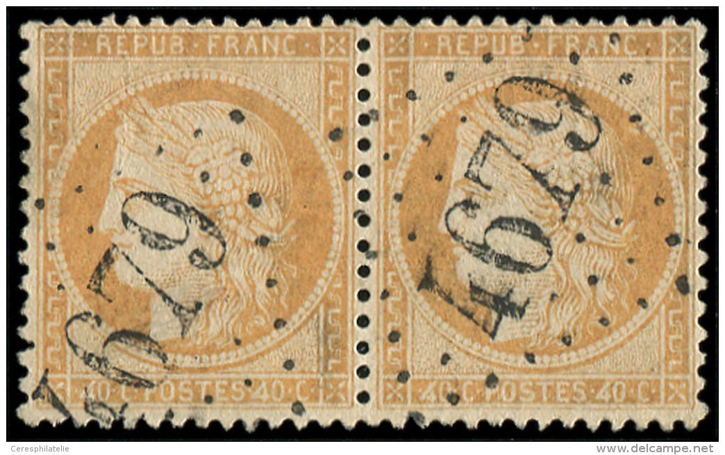 38f  40c. Orange, PAIRE De 2 "4 RETOUCHES", Obl. GC 4679, RR Et TB. S - Autres & Non Classés