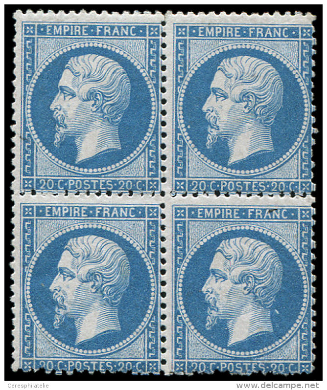 22   20c. Bleu, BLOC De 4, 2 Ex. *, Frais, TB - Other & Unclassified