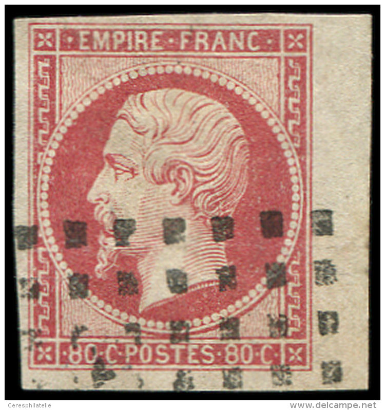 17B  80c. Rose, Bdf, Obl. GROS POINTS CARRES, TTB - Other & Unclassified