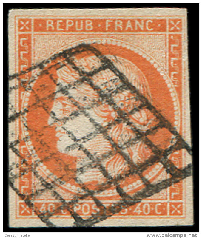 5    40c. Orange, Oblit&eacute;r&eacute; GRILLE, Frais Et TB. C - Sonstige & Ohne Zuordnung