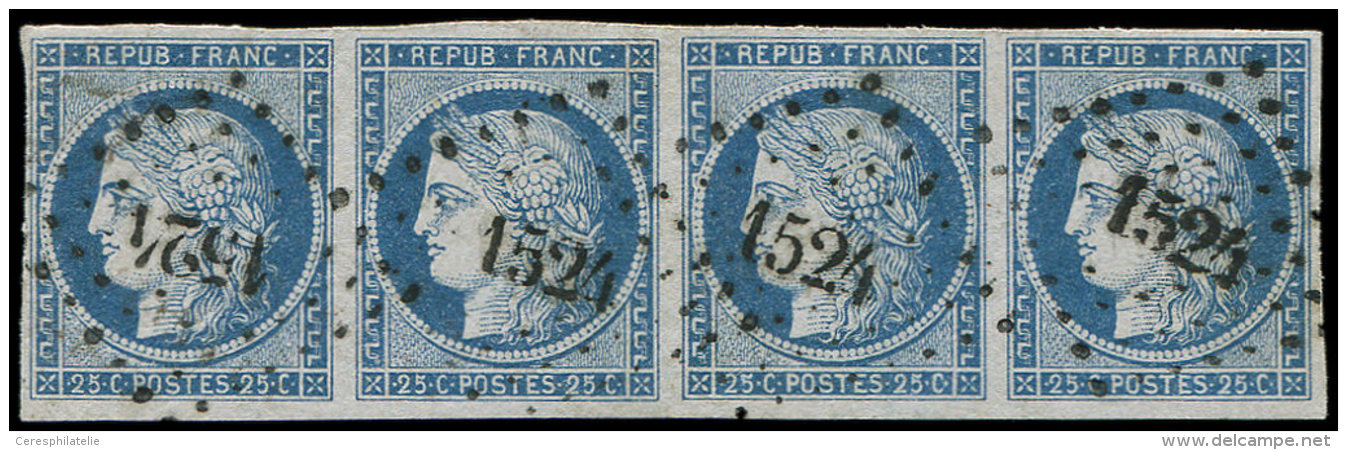 4    25c. Bleu, BANDE De 4 Obl. PC 1524, TTB. C - Other & Unclassified