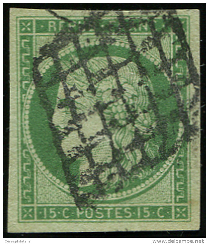 2    15c. Vert, Obl. GRILLE (un Peu Lourde), TB. M - Sonstige & Ohne Zuordnung