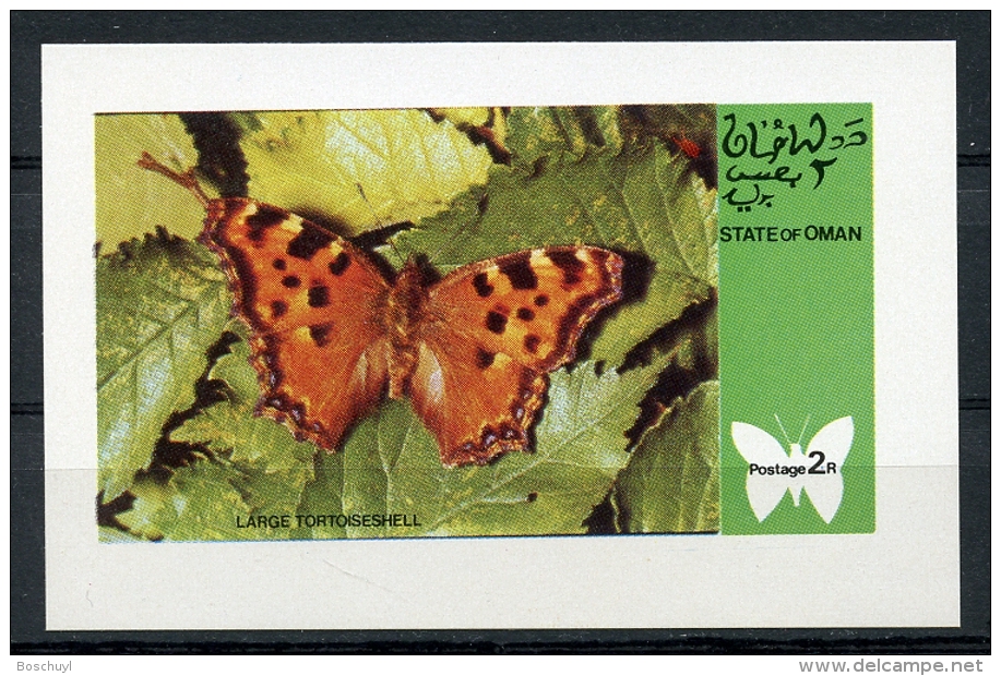 Oman, State Of Oman, Butterflies, MNH Imperforated Cinderella Sheet - Oman