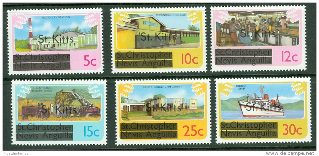 St Kitts: 1980   Pictorials 'St Kitts' OVPT Set (excl. 45c)  [with Wmk]     MNH - St.Kitts And Nevis ( 1983-...)