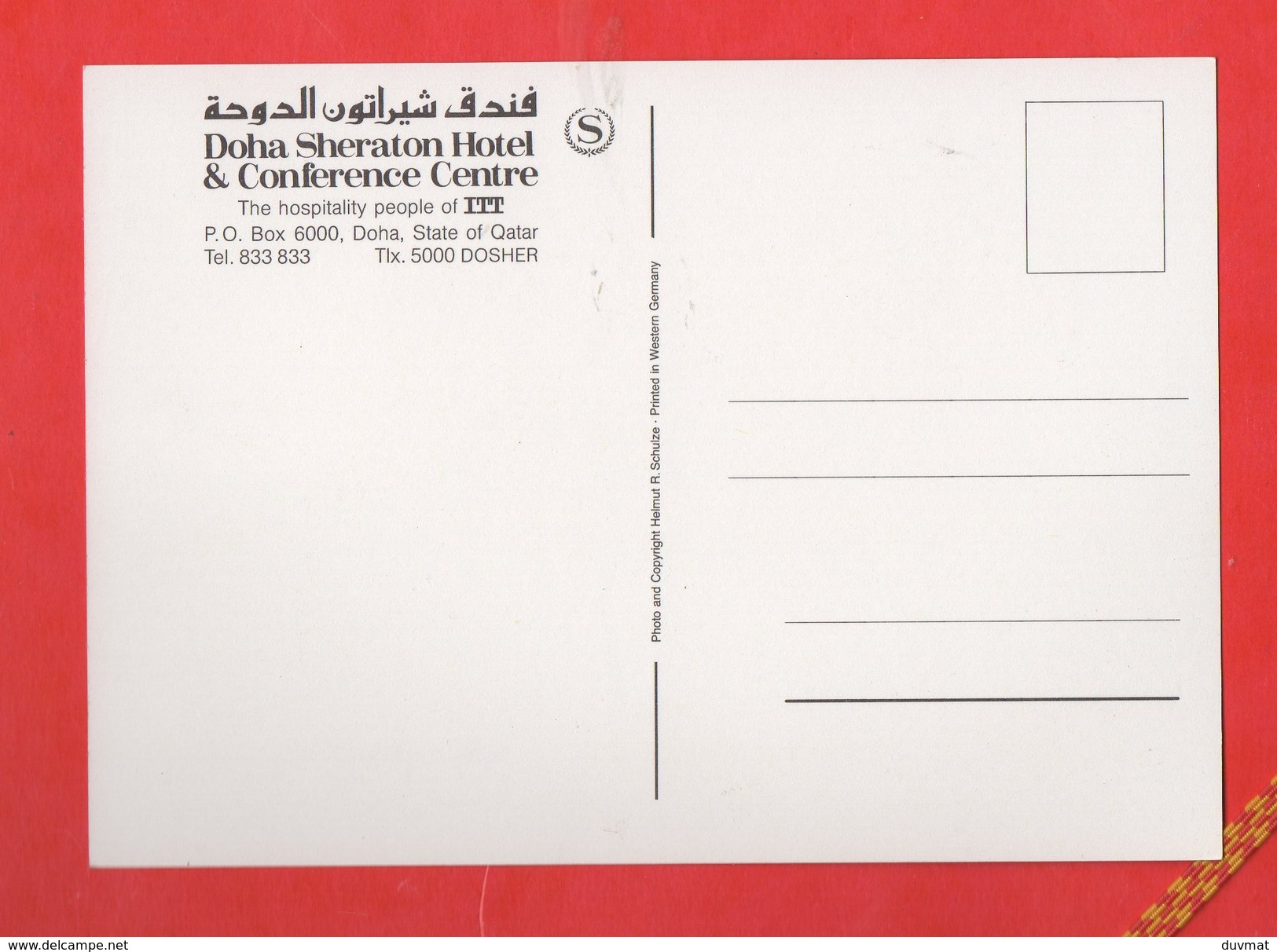 United Arab Emirates Emirats Arabes Unis Qatar Doha Sheraton Hotel  ( Format 10,5 X 14,9 ) - Qatar