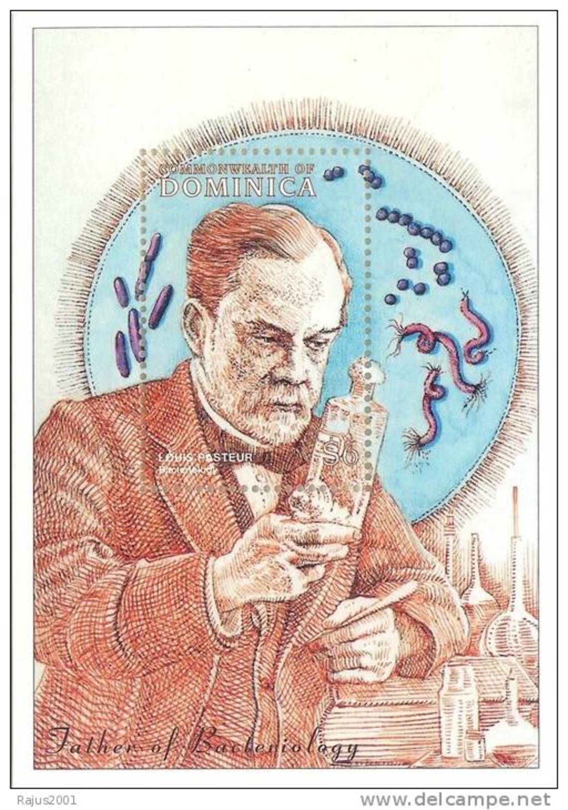 Louis Pasteur, Rabies Vaccine, Asymmetry Of Crystals, Chemistry, Microbiology, Health, Disease MS MNH Dominica - Louis Pasteur