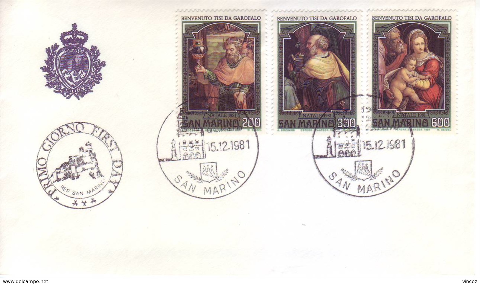 San Marino 1981 - FDC Natale, Dipinti - FDC