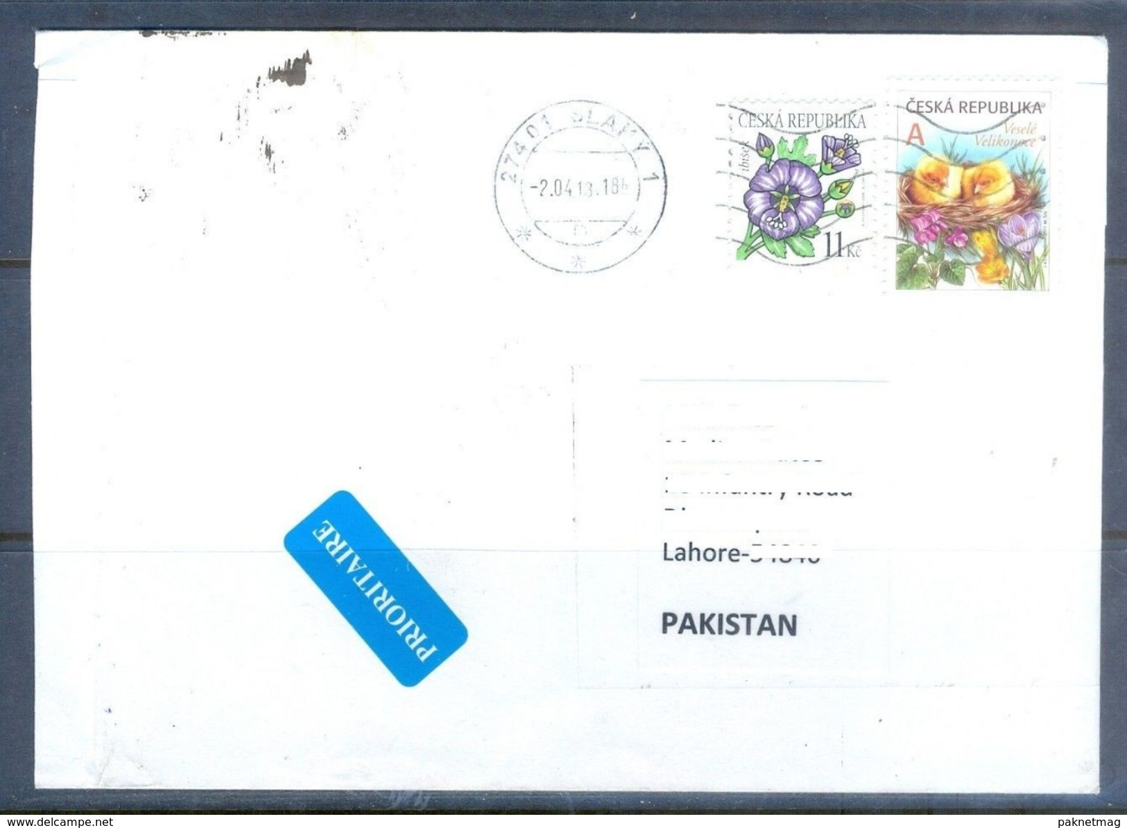 D587- Used Cover Post To Pakistan From Check Republik. Flowers. Plants - Other & Unclassified