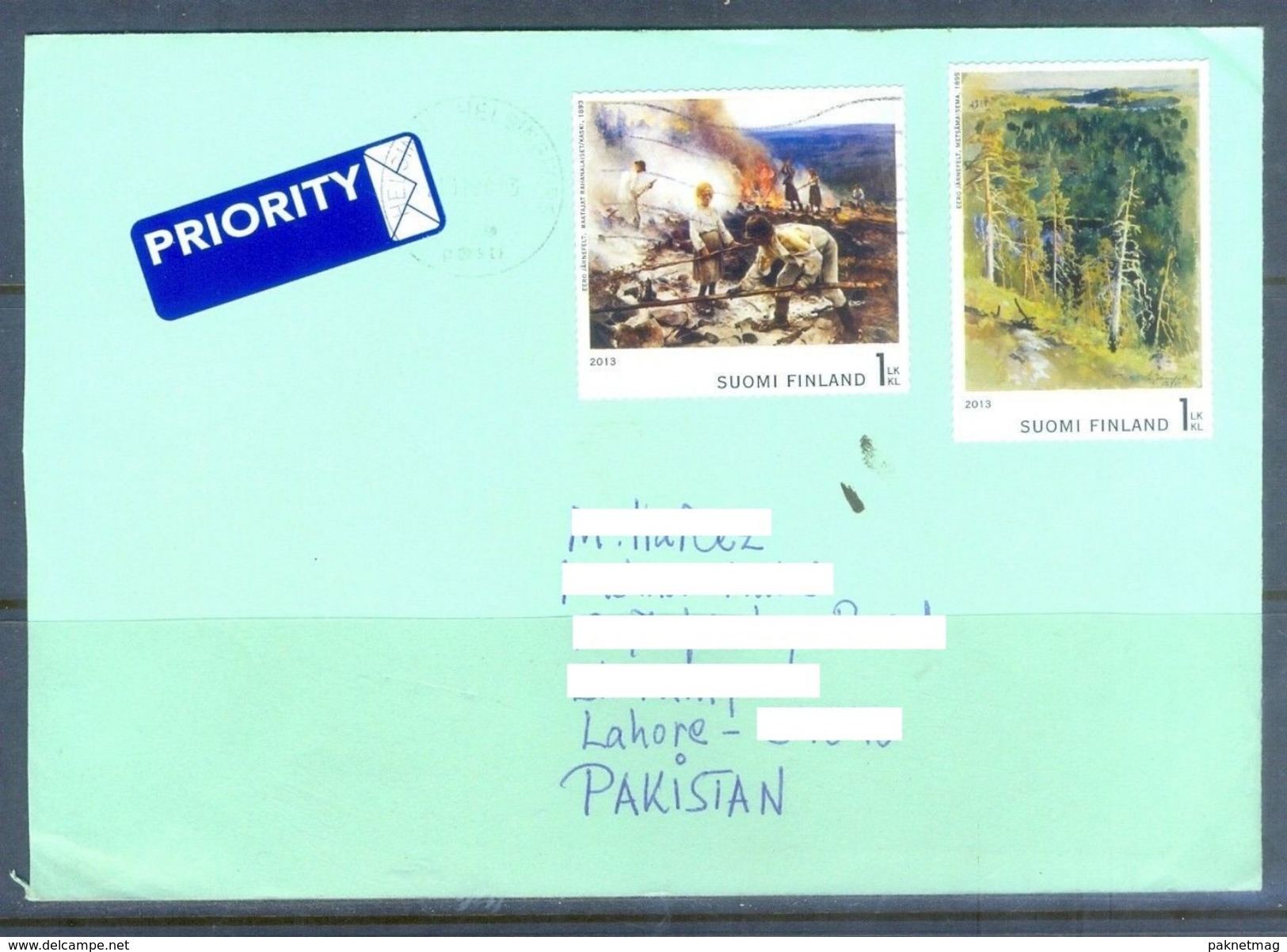 D588- Used Cover Post To Pakistan From Suomi Finland. Plants. Tree. Painting - Other & Unclassified