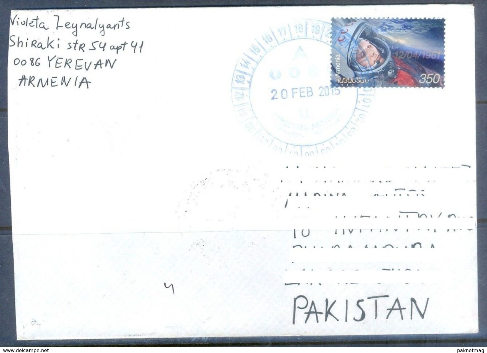 D590- Used Cover Post To Pakistan From Armenia. Space - Other & Unclassified