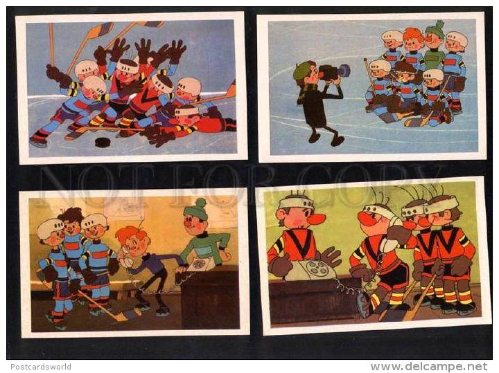 032413 Ice Hockey Russian Set Of 16 Comical Postcard - Other & Unclassified