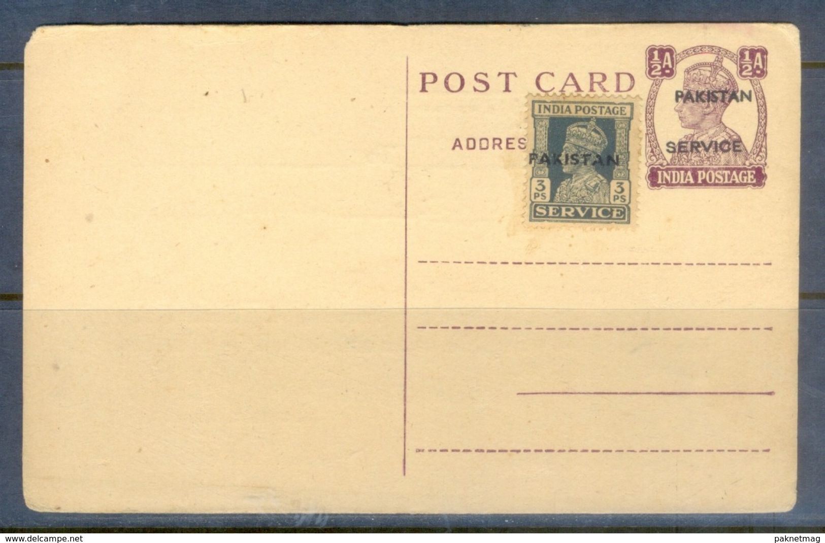 D629- India KG VI Overprint Pakistan  Service Railway Printed Letter Post Cards. Type-I - Pakistan