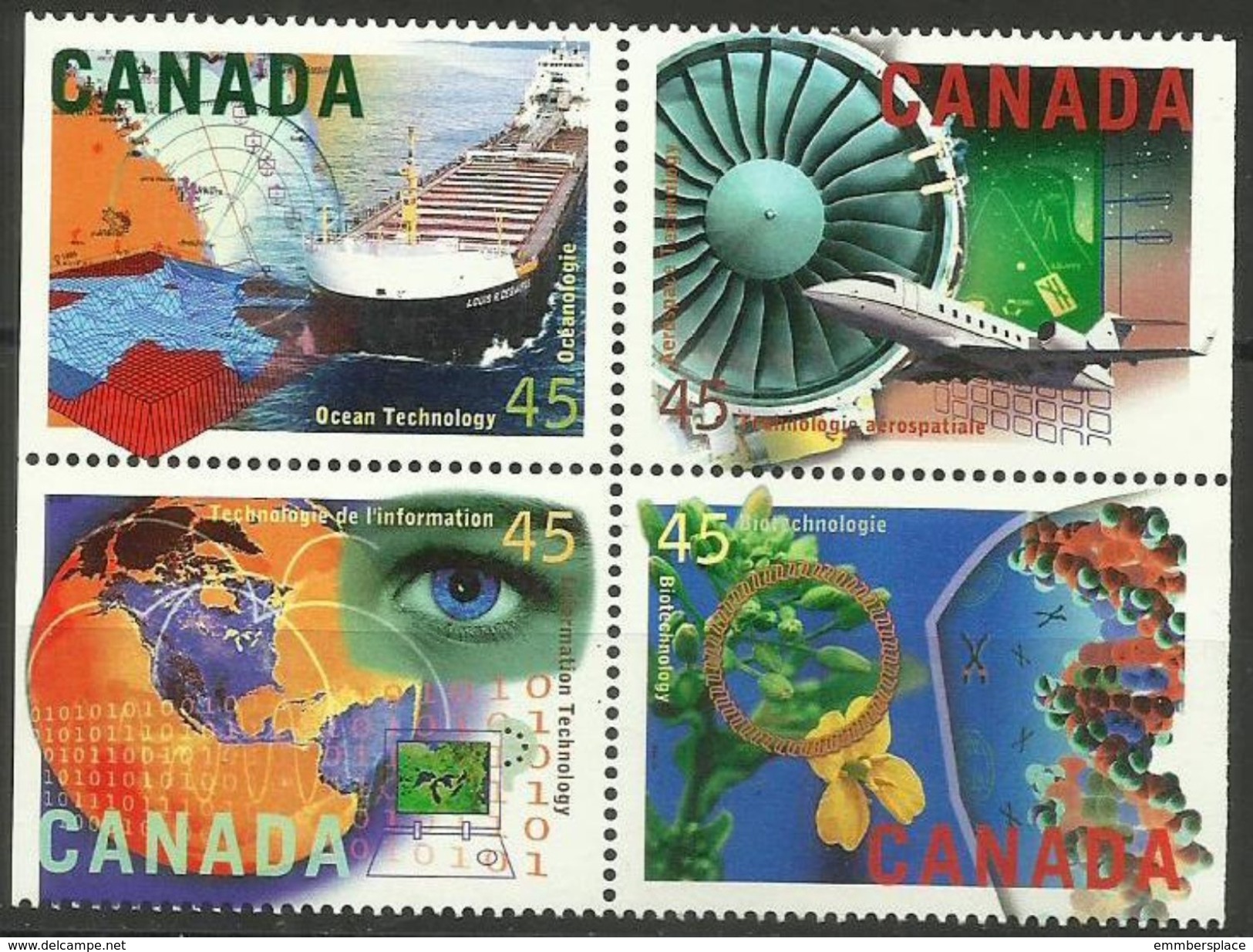 Canada  - 1996 High Technology Set MNH **   Sc 1595-8 - Unused Stamps