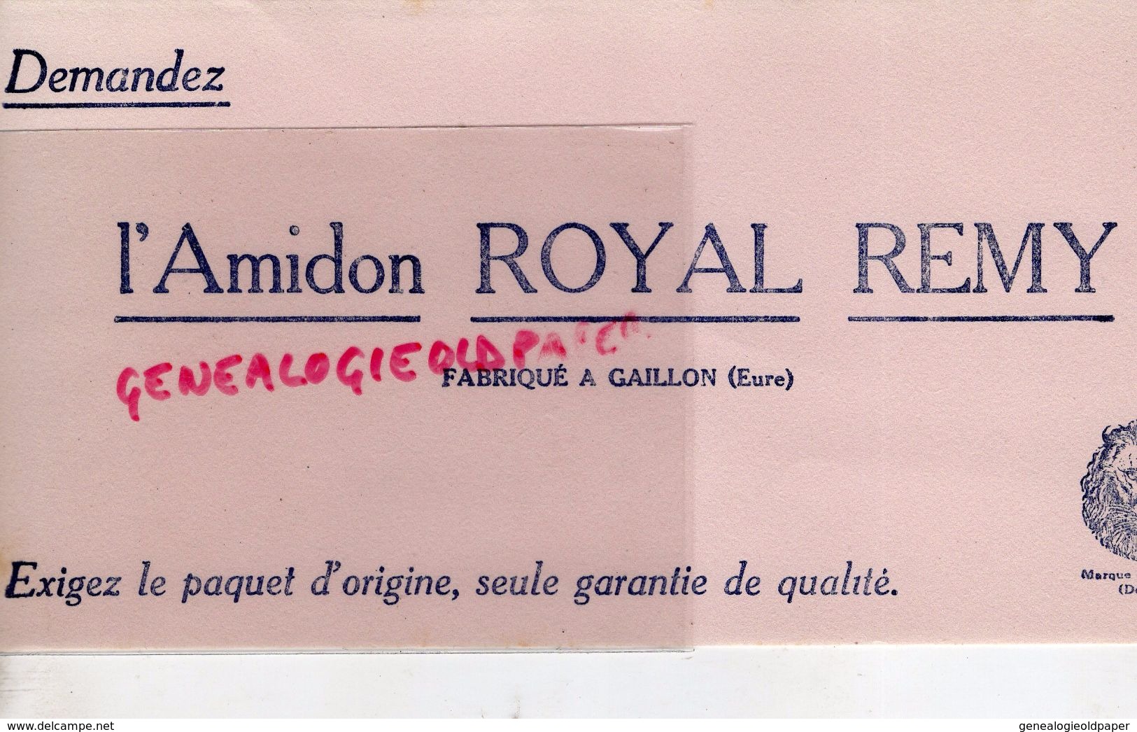 27- GAILLON- BUVARD AMIDON ROYAL REMY- LION - Lebensmittel