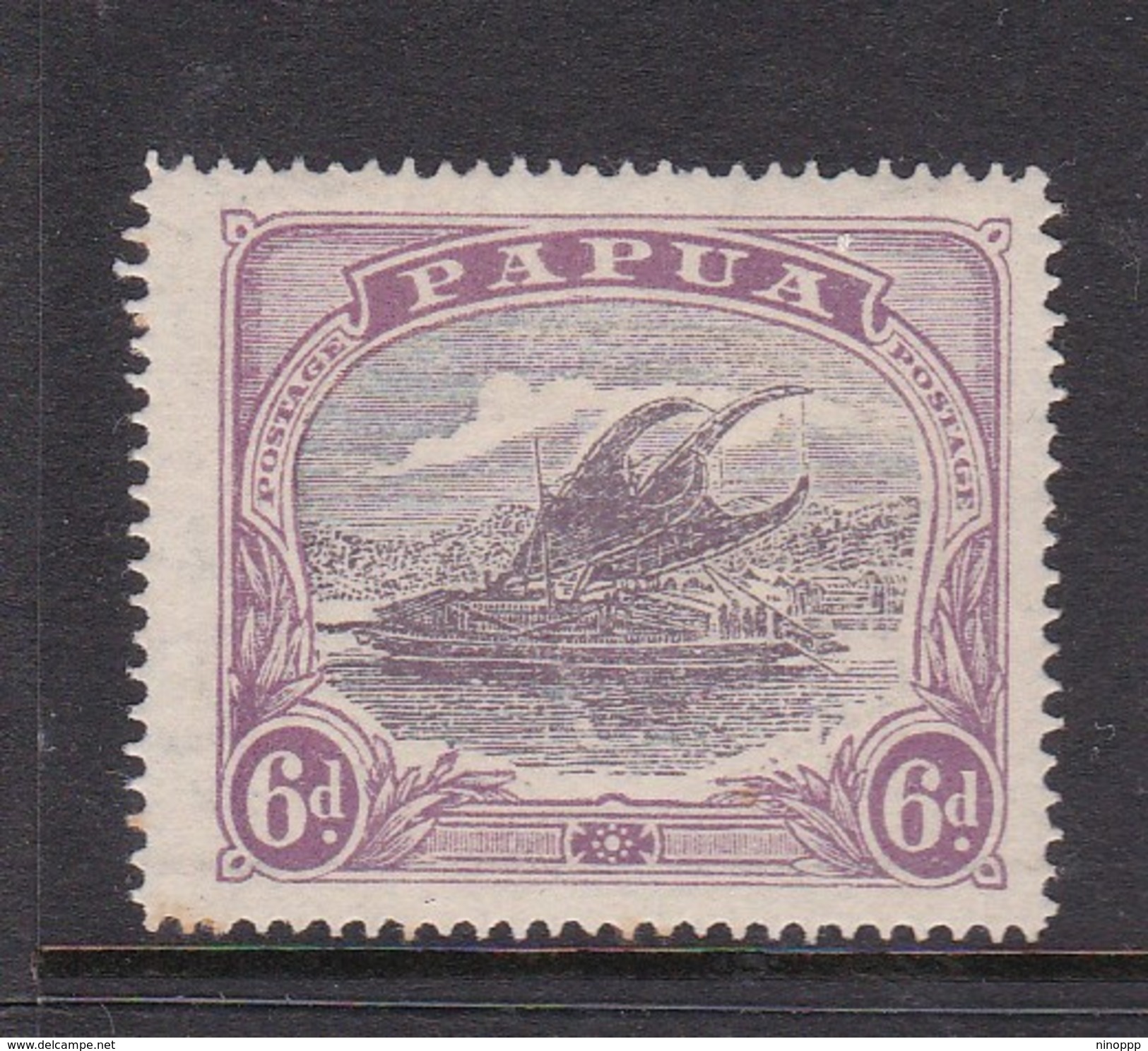Papua SG 101a 1916-31 Lakatoi 6d  Dull Purple And Red Purple Mint Hinged - Papoea-Nieuw-Guinea