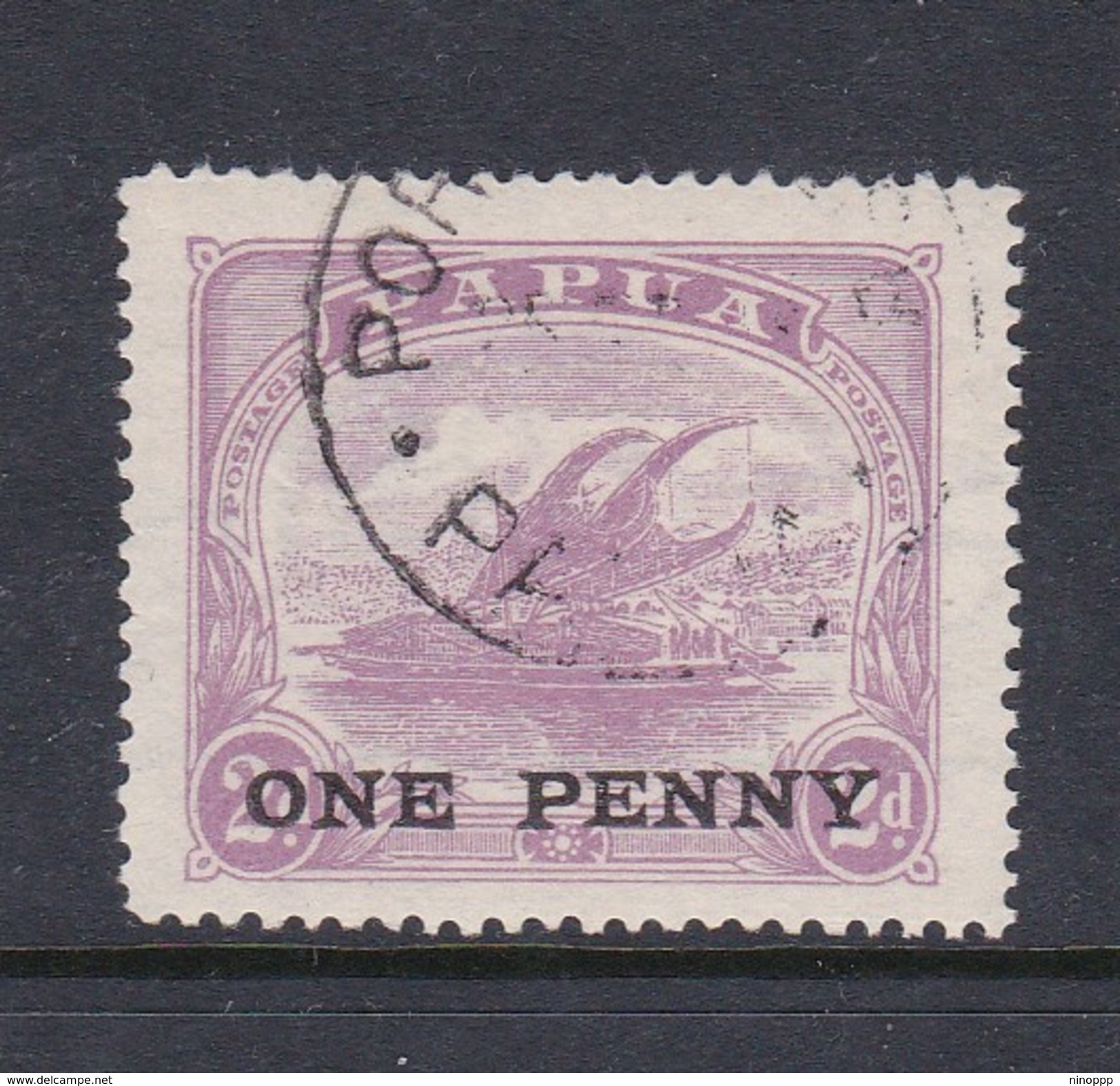 Papua SG 107 1917 Lakatoi Overprinted One Penny On 2d Bright Mauve Used - Papua New Guinea