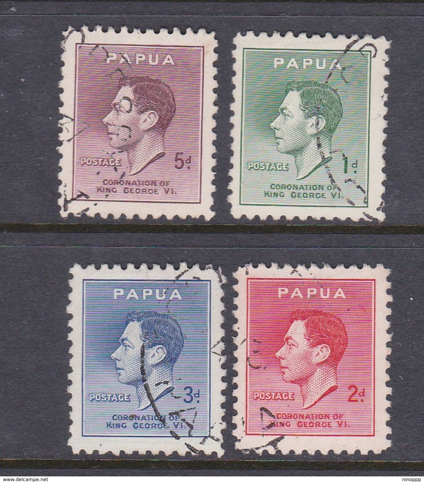 Papua SG 154-157 1937 Coronation Used Set - Papoea-Nieuw-Guinea