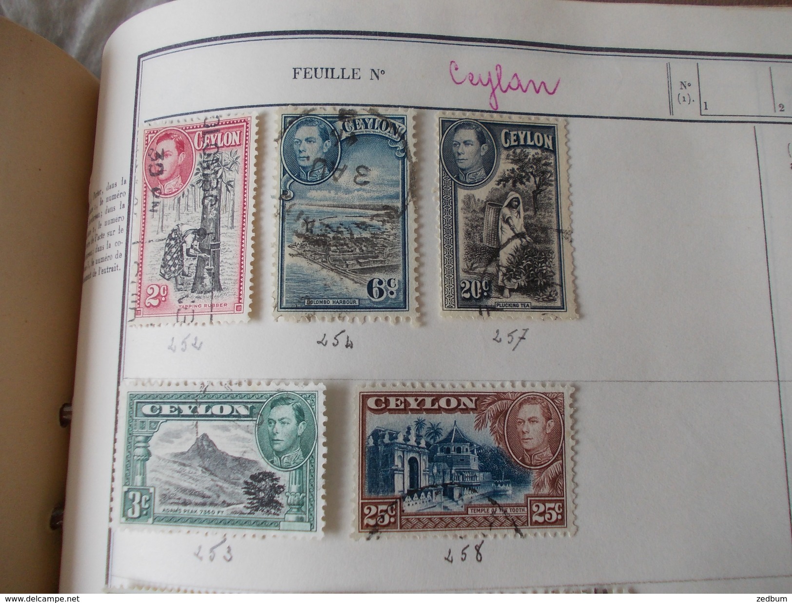 TIMBRE 3 Pages Ceylan Cap De Bonne Espérance Et Cap Vert 22 Timbres Valeur 7.20 &euro; - Sri Lanka (Ceilán) (1948-...)