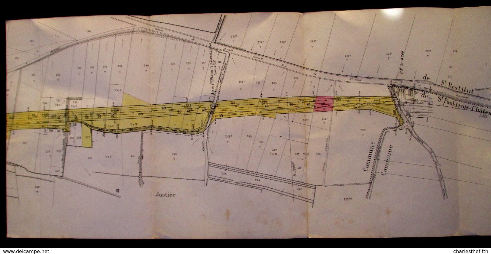 1897 PLAN PARCELLAIRE  CHEMIN DE FER > PARIS A LYON > MEDITERRANEE  COMMUNE DE St - RESTITUT ( St - Paul 3 Chateaux ) - Documentos Históricos