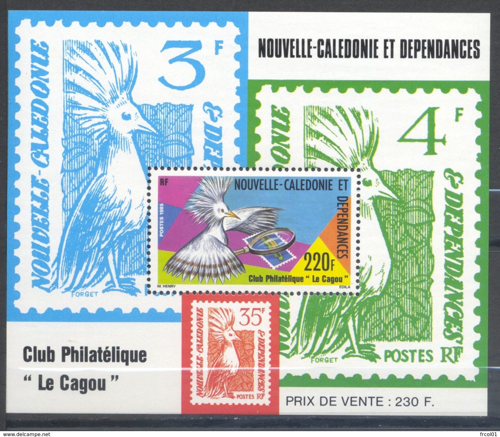 Nouvelle Calédonie, Yvert BF7, Scott 527a, MNH - Blocchi & Foglietti