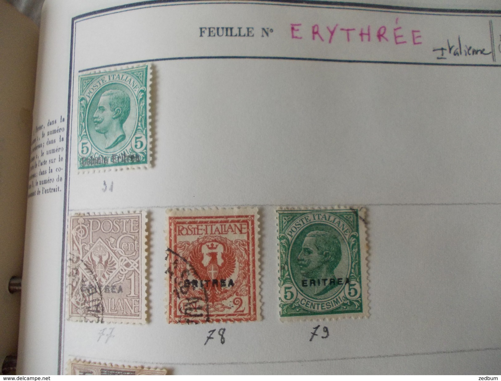 TIMBRE 2 Pages Erythrée 9 Timbres Valeur 42.80 &euro; - Eritrea