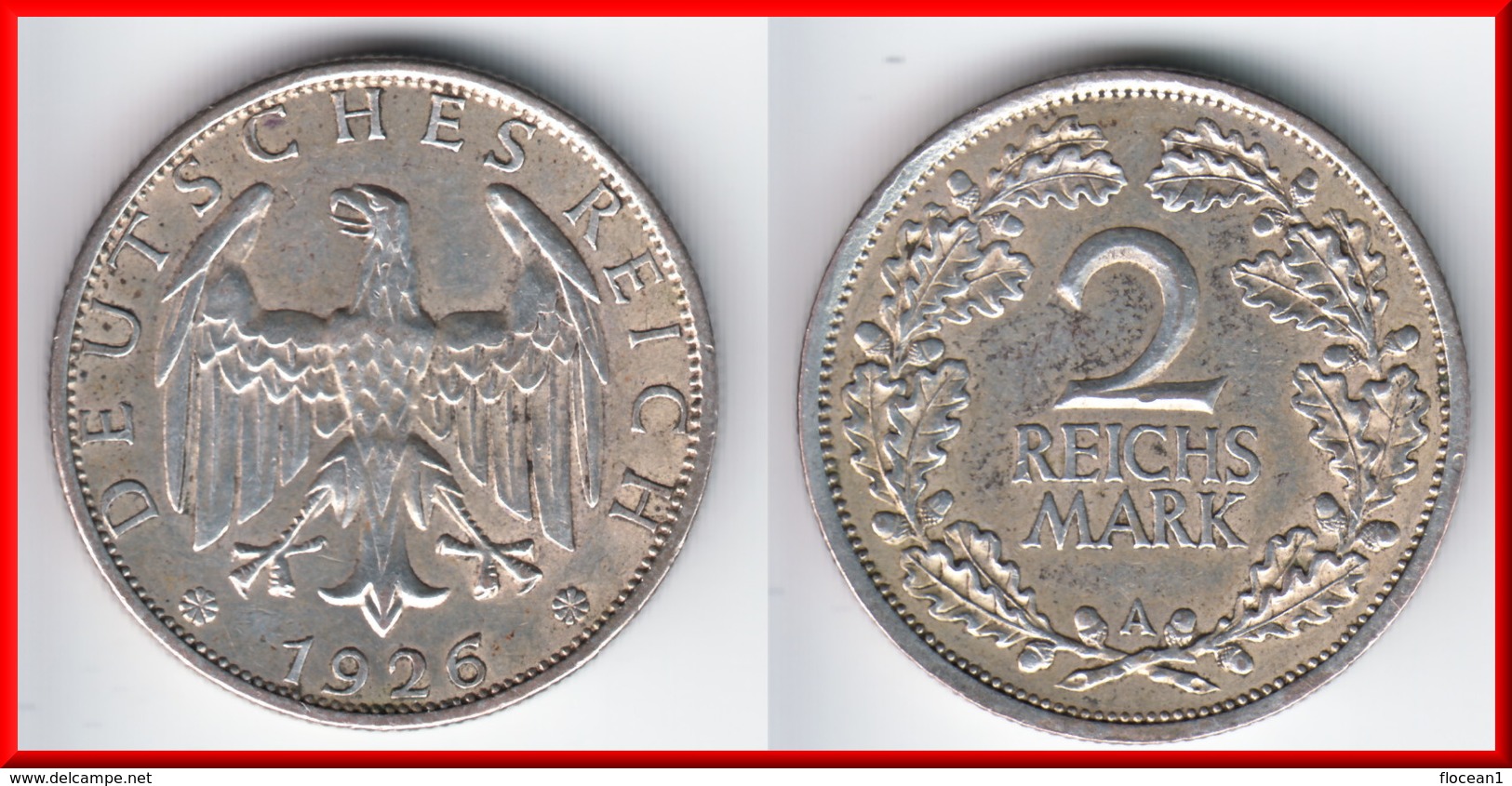 **** ALLEMAGNE - GERMANY - WEIMAR REPUBLIC - 2 REICHSMARK 1926 A - ARGENT - SILVER **** EN ACHAT IMMEDIAT - 2 Reichsmark