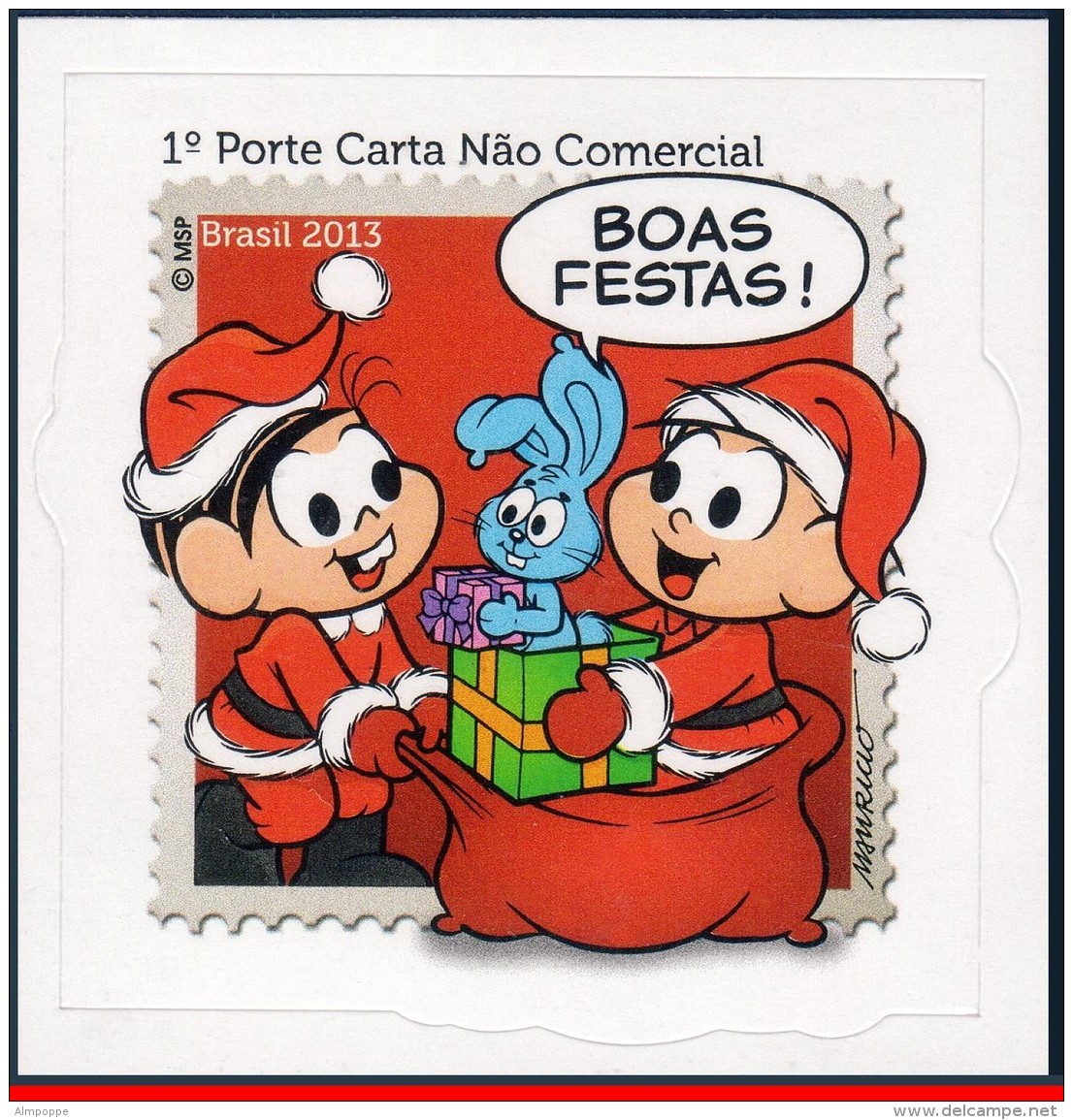 Ref. BR-3261-62 BRAZIL 2013 CHRISTMAS, MONICA E CEBOLINHA,, CHARACTER OF COMICS, HAPPY HOLIDAYS, MNH 2V - Fairy Tales, Popular Stories & Legends