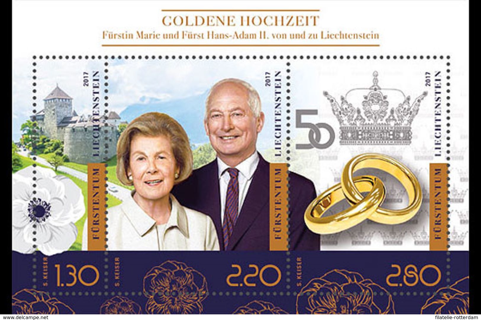 Liechtenstein - Postfris / MNH - Sheet Gouden Huwelijk Prins Hans-Adam 2017 - Ungebraucht