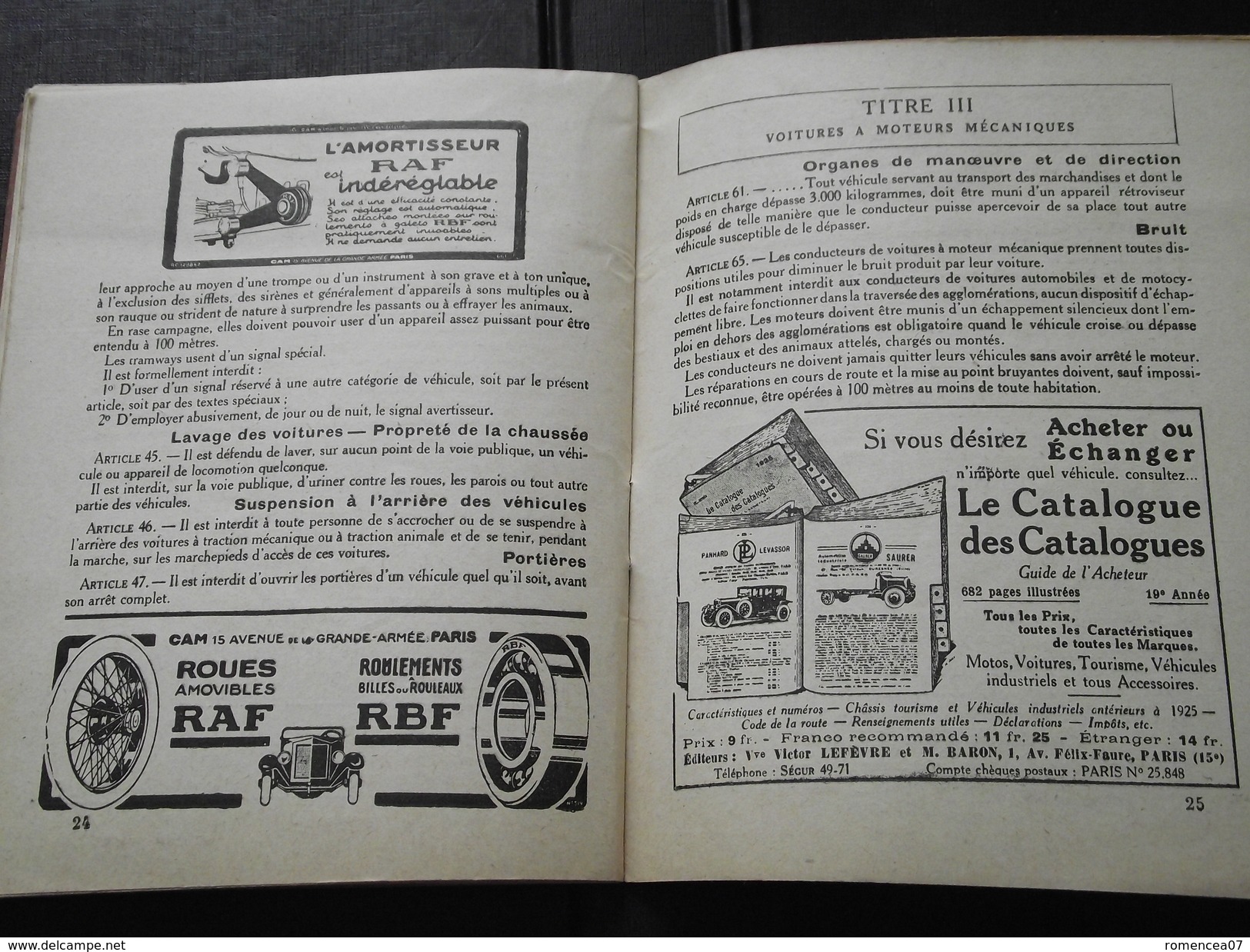 CONSEILS à l'USAGE des CONDUCTEURS dans PARIS - Fascicule avec Plans, Schémas  - Automobile - avec Pubs - vers 1920 !