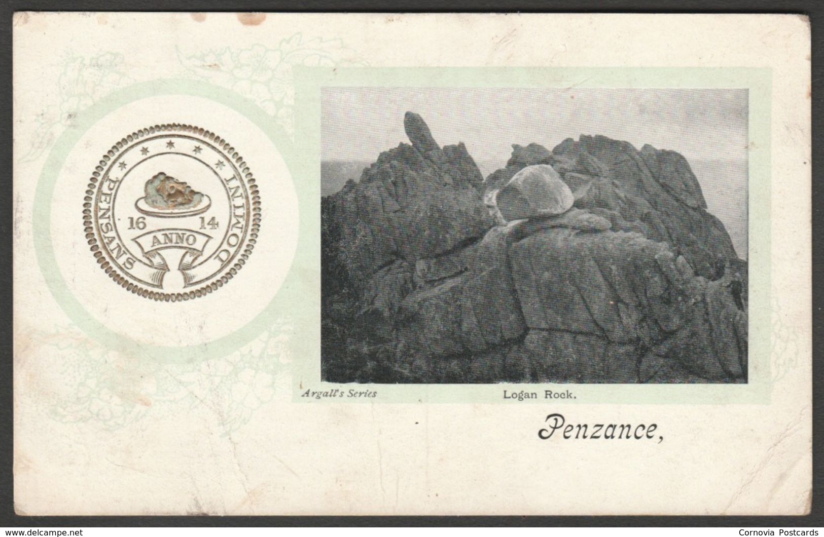 Logan Rock And Old Common Seal Of Penzance, Cornwall, 1904 - Argall's Postcard - Other & Unclassified