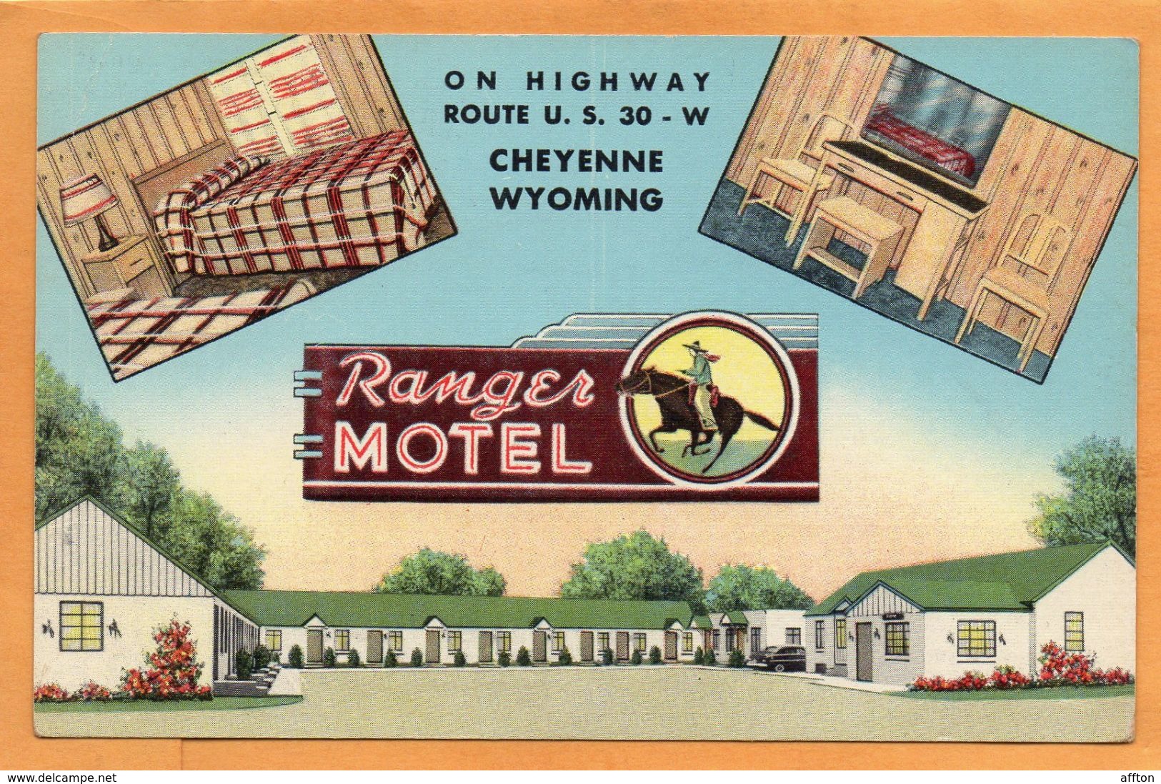 Cheyenne Wyo Ranger Hotel 1950 Postcard - Cheyenne