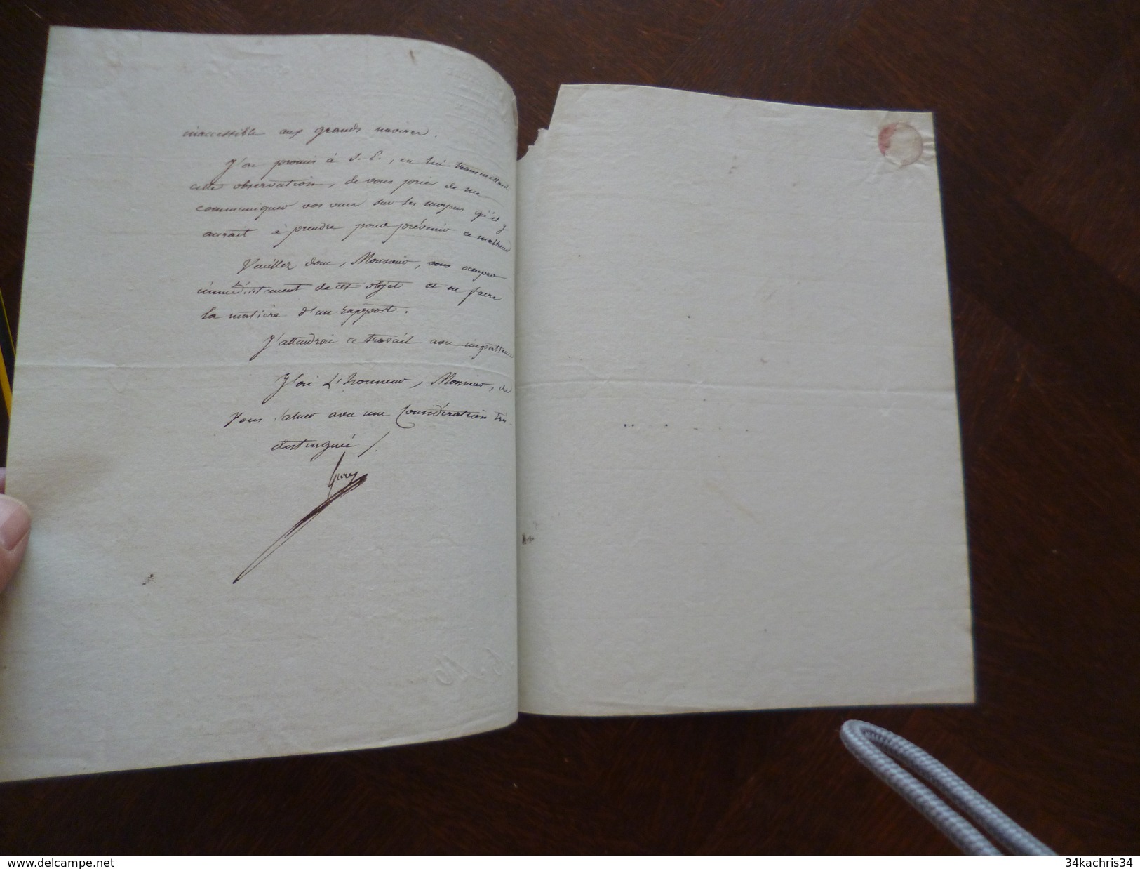 Bordeaux 30/11/1809 LAS Autographe à Propos De L'évolution Du Phénomène Du Mascaret 4 Pages A4 - Historical Documents