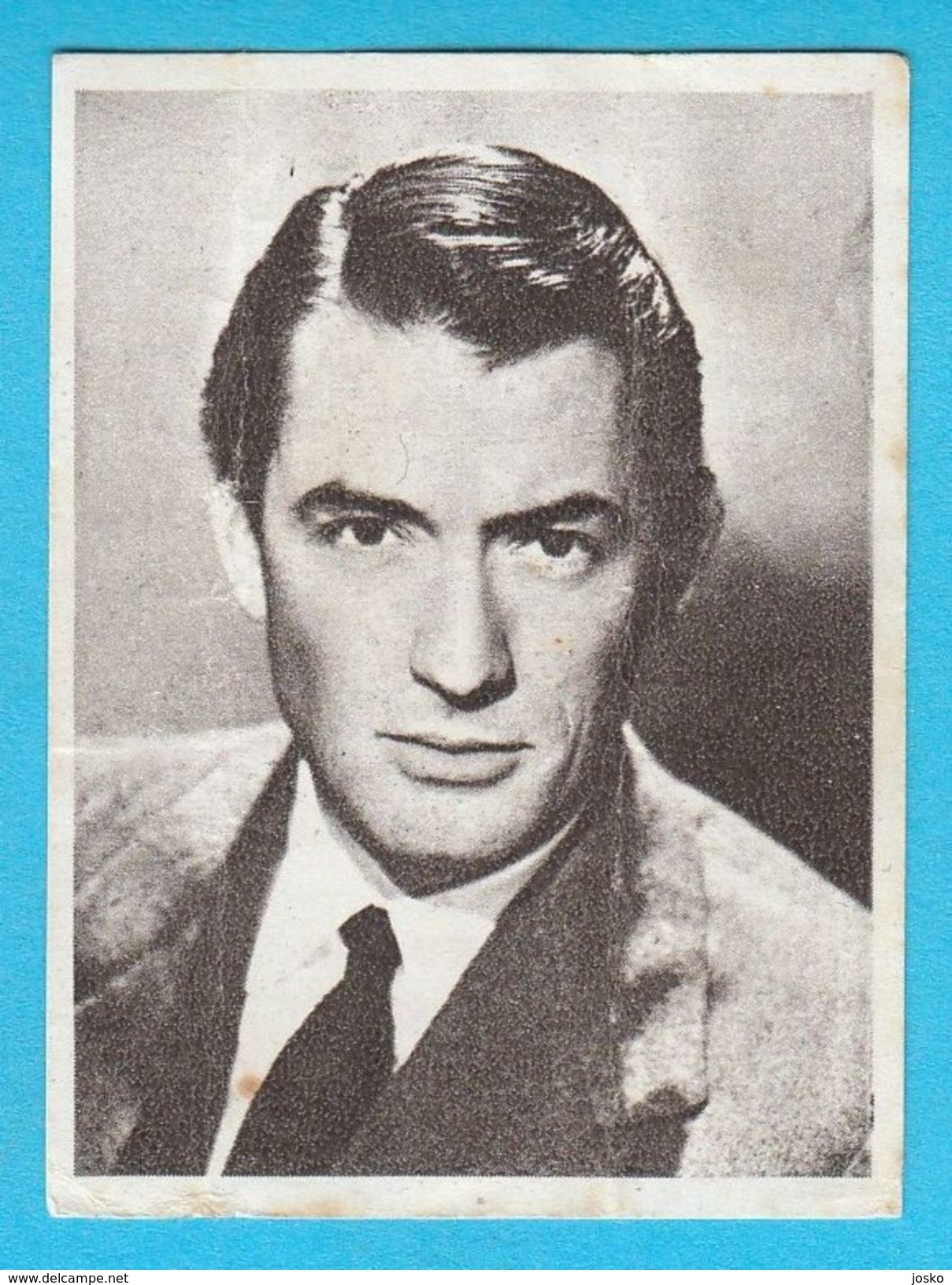 GREGORY PECK - Yugoslavian Vintage Collectiable Gum Card Issued 1960's * American Film Actor Movie USA - Altri & Non Classificati