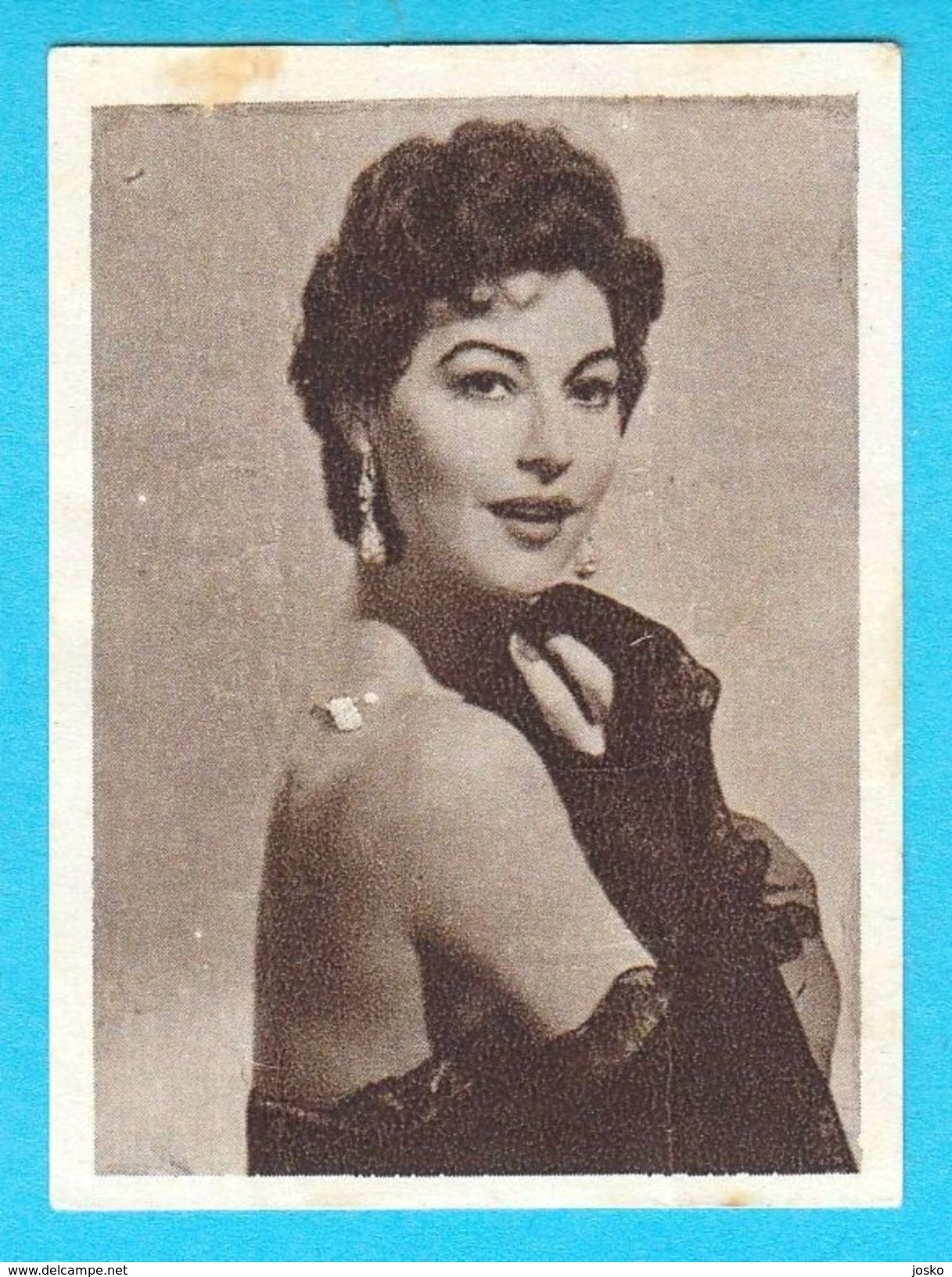AVA GARDNER - Yugoslavian Vintage Collectiable Gum Card Issued 1960's * American Film Actress Movie USA - Other & Unclassified