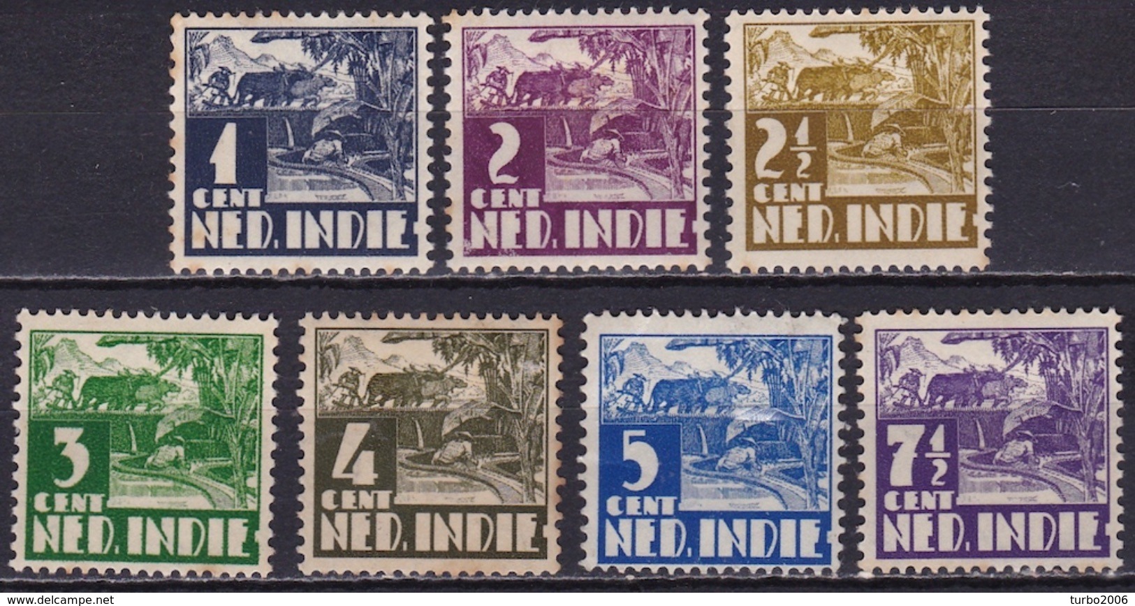 Ned. Indië: 1938-39 Karbouw Met WM Complete Ongestempelde Serie NVPH 246 / 252 - Indes Néerlandaises